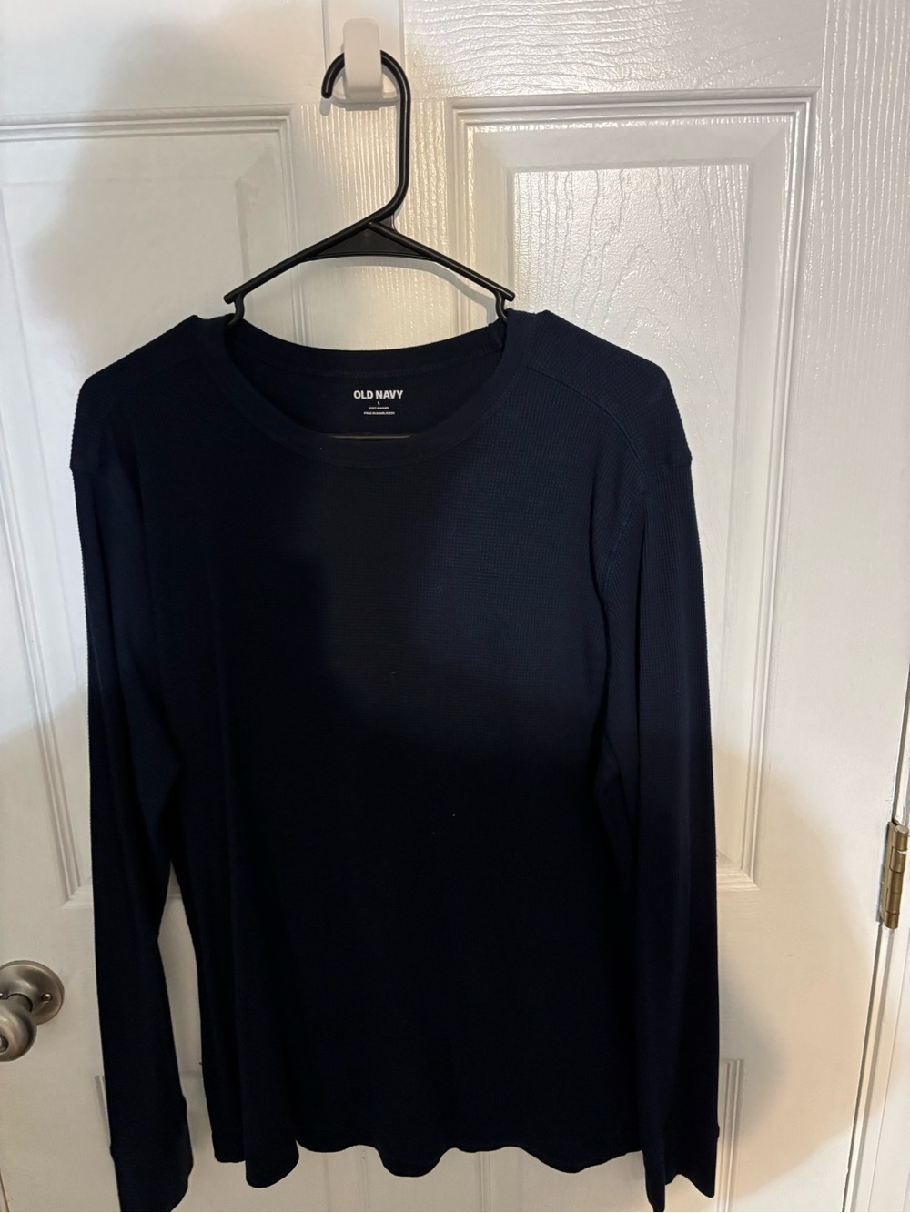 Old Navy Women's Dark Navy Long Sleeve Waffle Knit Tee